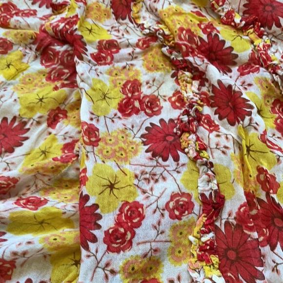 Red & Yellow Floral Lightweight Scarf - Picture 9 of 9